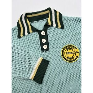 Andreilee Men's Full Knitted Polo XXL Logo Embroidred Short‎ Sleeve Acrylic BRMG